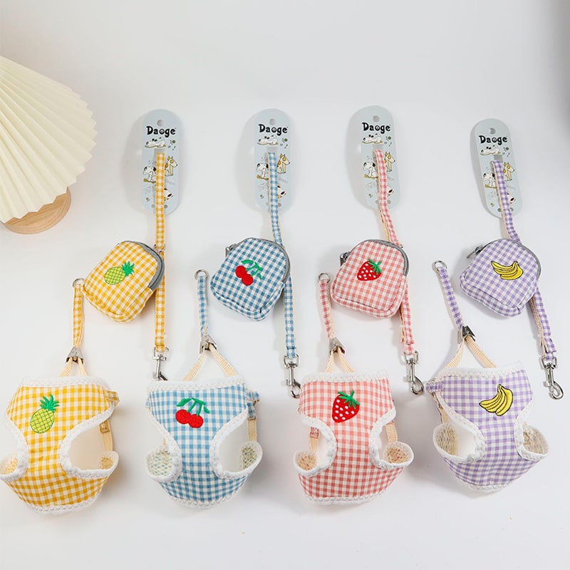 Arnés para Gatos con Diseño de Frutitas – Cómodo, Seguro y Súper Cute 🍓🐾