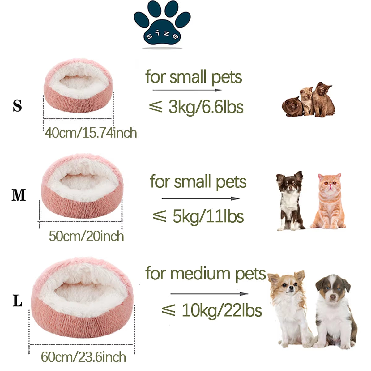 Cama para Gatos Redonda y Esponjosa Cama para Gatos con Capucha Cueva Cama para Gatos Donut para Gatos de Interior, Camas calmantes Gatos y  Perros pequeños y medianos