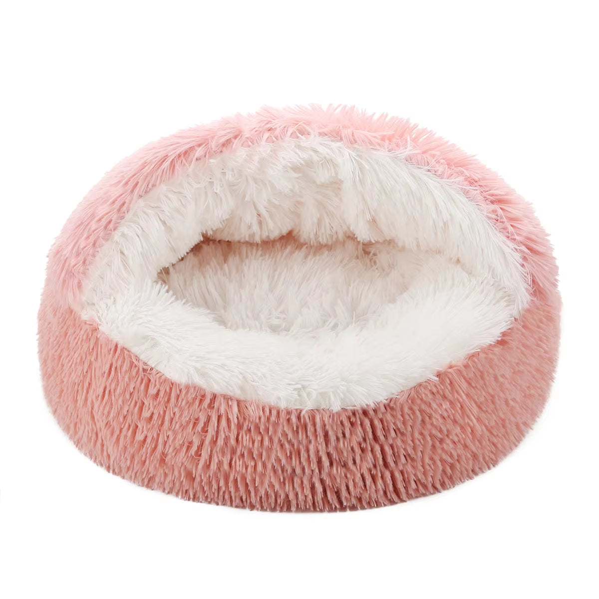 Cama para Gatos Redonda y Esponjosa Cama para Gatos con Capucha Cueva Cama para Gatos Donut para Gatos de Interior, Camas calmantes Gatos y  Perros pequeños y medianos