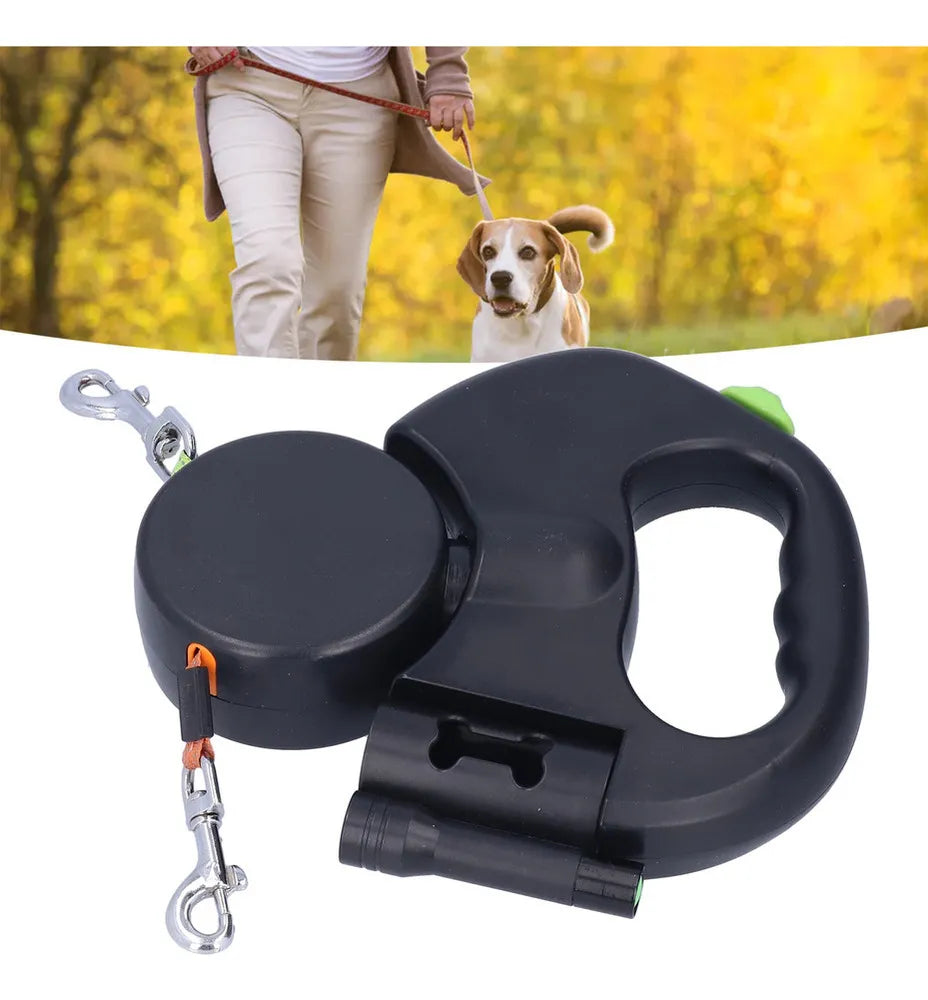 Correa Doble Retráctil Anti-enredos – Comodidad y Seguridad en Cada Paseo